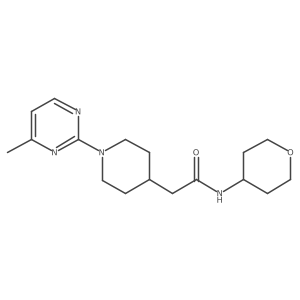 2-[1-(4-methylpyrimidin-2-yl)piperidin-4-yl]-N-(oxan-4-yl)acetamide结构式