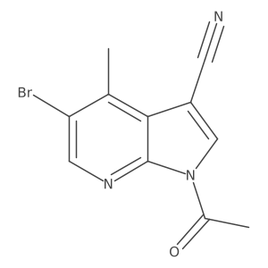 1-acetyl-5-bromo-4-methyl-1H-Pyrrolo[2,3-b]pyridine-3-carbonitrile结构式