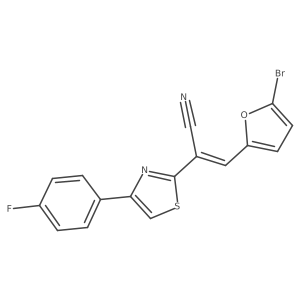 (2Z)-3-(5-bromofuran-2-yl)-2-[4-(4-fluorophenyl)-1,3-thiazol-2-yl]prop-2-enenitrile结构式