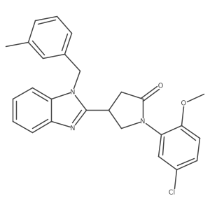 1-(5-chloro-2-methoxyphenyl)-4-[1-(3-methylbenzyl)-1H-benzimidazol-2-yl]pyrrolidin-2-one结构式