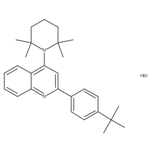 2-(4-(tert-Butyl)phenyl)-4-(2,2,6,6-tetramethylpiperidin-1-yl)quinoline hydrobromide Structure