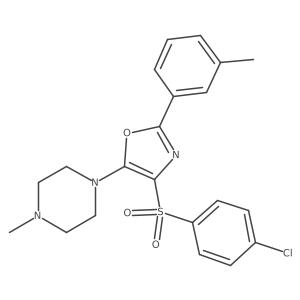 4-((4-Chlorophenyl)sulfonyl)-5-(4-methylpiperazin-1-yl)-2-(m-tolyl)oxazole Structure