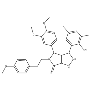 4-(3,4-Dimethoxyphenyl)-3-(2-hydroxy-3,5-dimethylphenyl)-5-[2-(4-methoxyphenyl)ethyl]-1,2,3,3a,4,6a-hexahydropyrrolo[3,4-c]pyrazol-6-one结构式