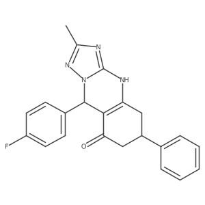 9-(4-fluorophenyl)-2-methyl-6-phenyl-5,6,7,9-tetrahydro[1,2,4]triazolo[5,1-b]quinazolin-8(4H)-one结构式