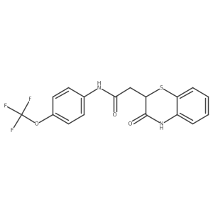2-(3-oxo-3,4-dihydro-2H-1,4-benzothiazin-2-yl)-N-[4-(trifluoromethoxy)phenyl]acetamide结构式