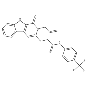 2-[(3-allyl-4-oxo-5H-pyrimido[5,4-b]indol-2-yl)sulfanyl]-N-[4-(trifluoromethyl)phenyl]acetamide Structure