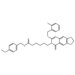 6-[6-[(2-fluorobenzyl)thio]-8-oxo[1,3]dioxolo[4,5-g]quinazolin-7(8H)-yl]-N-(4-methoxybenzyl)hexanamide Structure