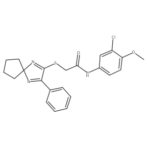 N-(3-Chloro-4-methoxyphenyl)-2-({3-phenyl-1,4-diazaspiro[4.4]nona-1,3-dien-2-YL}sulfanyl)acetamide结构式