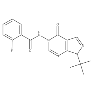 N-{1-tert-butyl-4-oxo-1H,4H,5H-pyrazolo[3,4-d]pyrimidin-5-yl}-2-fluorobenzamide Structure