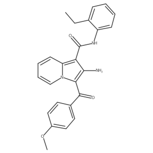 2-amino-N-(2-ethylphenyl)-3-(4-methoxybenzoyl)indolizine-1-carboxamide结构式