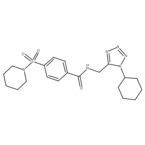 N-((1-cyclohexyl-1H-tetrazol-5-yl)methyl)-4-(piperidin-1-ylsulfonyl)benzamide结构式