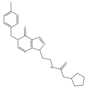 2-cyclopentyl-N-(2-(5-(4-fluorobenzyl)-4-oxo-4,5-dihydro-1H-pyrazolo[3,4-d]pyrimidin-1-yl)ethyl)acetamide Structure