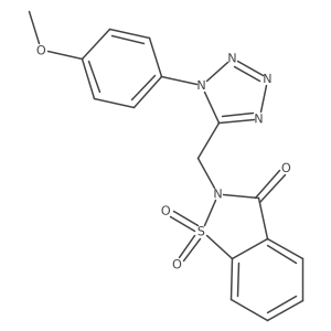 2-{[1-(4-methoxyphenyl)-1H-tetrazol-5-yl]methyl}-1,2-benzothiazol-3(2H)-one 1,1-dioxide结构式