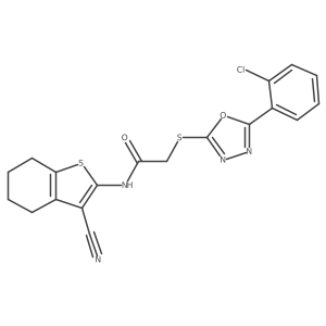 2-[[5-(2-Chlorophenyl)-1,3,4-oxadiazol-2-yl]thio]-N-(3-cyano-4,5,6,7-tetrahydrobenzo[b]thien-2-yl)acetamide结构式