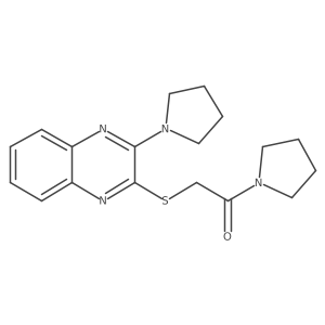 1-(1-Pyrrolidinyl)-2-[[3-(1-pyrrolidinyl)-2-quinoxalinyl]thio]ethanone Structure