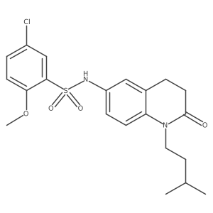 5-chloro-N-(1-isopentyl-2-oxo-1,2,3,4-tetrahydroquinolin-6-yl)-2-methoxybenzenesulfonamide结构式
