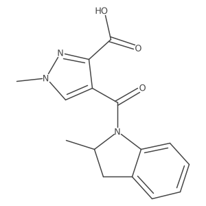 4-[(2,3-Dihydro-2-methyl-1H-indol-1-yl)carbonyl]-1-methyl-1H-pyrazole-3-carboxylic acid Structure