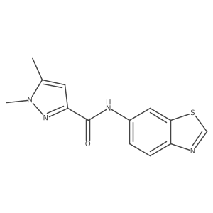 N-(benzo[d]thiazol-6-yl)-1,5-dimethyl-1H-pyrazole-3-carboxamide结构式