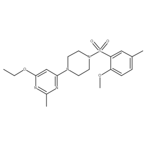 4-Ethoxy-6-(4-((2-methoxy-5-methylphenyl)sulfonyl)piperazin-1-yl)-2-methylpyrimidine Structure