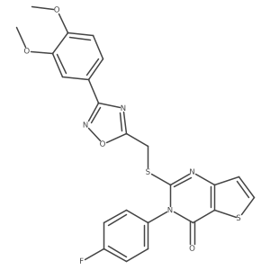 2-(((3-(3,4-dimethoxyphenyl)-1,2,4-oxadiazol-5-yl)methyl)thio)-3-(4-fluorophenyl)thieno[3,2-d]pyrimidin-4(3H)-one Structure