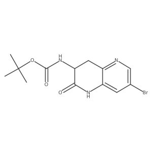 1,1-Dimethylethyl (7-bromo-2-oxo-1,2,3,4-tetrahydro-1,5-naphthyridin-3-yl)carbamate结构式