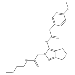 N-(2-methoxyethyl)-2-(3-(2-(4-methoxyphenyl)acetamido)-4,6-dihydro-2H-thieno[3,4-c]pyrazol-2-yl)acetamide结构式
