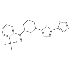 (3-(5-(Thiophen-2-yl)-1,3,4-oxadiazol-2-yl)piperidin-1-yl)(2-(trifluoromethyl)phenyl)methanone Structure