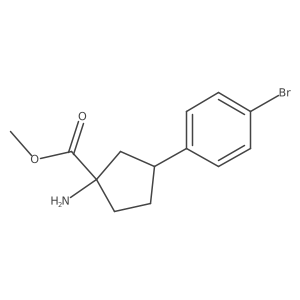 Methyl (1S,3R)-1-amino-3-(4-bromophenyl)cyclopentanecarboxylate结构式