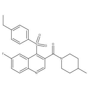(4-((4-Ethylphenyl)sulfonyl)-6-fluoroquinolin-3-yl)(4-methylpiperidin-1-yl)methanone结构式