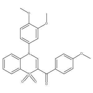 [4-(3,4-dimethoxyphenyl)-1,1-dioxido-4H-1,4-benzothiazin-2-yl](4-methoxyphenyl)methanone结构式