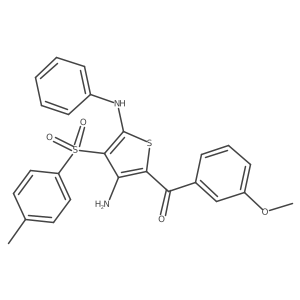 (3-Amino-5-(phenylamino)-4-tosylthiophen-2-yl)(3-methoxyphenyl)methanone结构式
