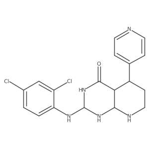 2-(2,4-dichloroanilino)-5-pyridin-4-yl-2,3,4a,5,6,7,8,8a-octahydro-1H-pyrido[2,3-d]pyrimidin-4-one结构式