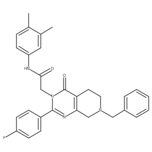 2-(7-benzyl-2-(4-fluorophenyl)-4-oxo-5,6,7,8-tetrahydropyrido[3,4-d]pyrimidin-3(4H)-yl)-N-(3,4-dimethylphenyl)acetamide Structure