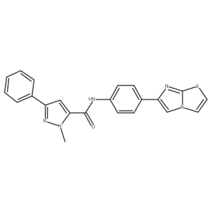N-(4-(imidazo[2,1-b]thiazol-6-yl)phenyl)-1-methyl-3-phenyl-1H-pyrazole-5-carboxamide Structure