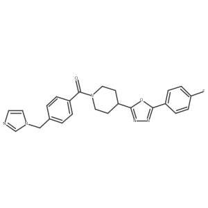 (4-((1H-imidazol-1-yl)methyl)phenyl)(4-(5-(4-fluorophenyl)-1,3,4-oxadiazol-2-yl)piperidin-1-yl)methanone Structure