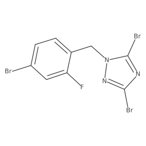 3,5-Dibromo-1-[(4-bromo-2-fluorophenyl)methyl]-1H-1,2,4-triazole Structure