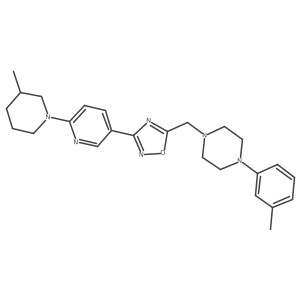 1-(3-Methylphenyl)-4-({3-[6-(3-methylpiperidin-1-yl)pyridin-3-yl]-1,2,4-oxadiazol-5-yl}methyl)piperazine结构式