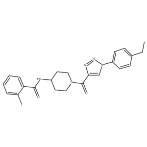 N-(1-(1-(4-ethylphenyl)-1H-1,2,3-triazole-4-carbonyl)piperidin-4-yl)-2-fluorobenzamide结构式