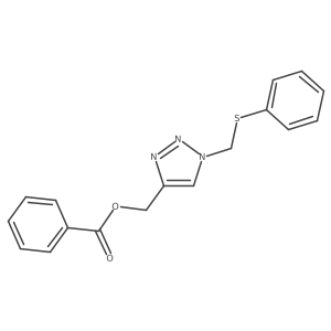 Benzoic acid 1-Phenylsulfanylmethyl-1H-[1,2,3]Triazol-4-ylmethyl Ester Structure