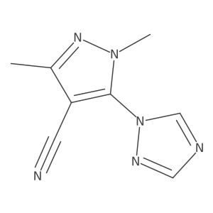 1,3-dimethyl-5-(1H-1,2,4-triazol-1-yl)-1H-pyrazole-4-carbonitrile结构式