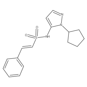 (E)-N-(2-cyclopentylpyrazol-3-yl)-2-phenylethenesulfonamide Structure