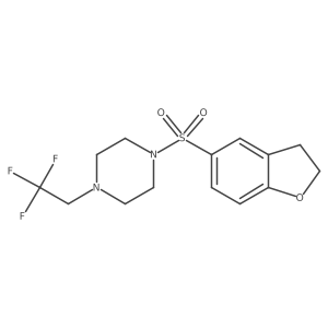 1-(2,3-Dihydro-1-benzofuran-5-sulfonyl)-4-(2,2,2-trifluoroethyl)piperazine结构式