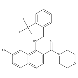 (6-Chloro-4-{[2-(trifluoromethyl)benzyl]amino}quinolin-3-yl)(morpholin-4-yl)methanone结构式