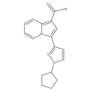 3-(1-Cyclopentyl-1H-pyrazol-3-yl)indolizine-1-carboxylic acid结构式