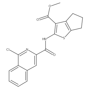 methyl 2-(1-chloroisoquinoline-3-amido)-4H,5H,6H-cyclopenta[b]thiophene-3-carboxylate结构式