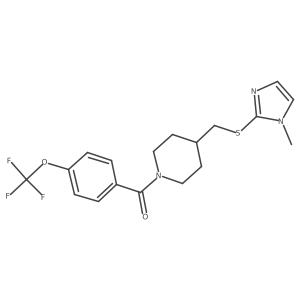 (4-(((1-methyl-1H-imidazol-2-yl)thio)methyl)piperidin-1-yl)(4-(trifluoromethoxy)phenyl)methanone结构式