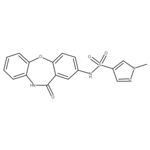 1-methyl-N-(11-oxo-10,11-dihydrodibenzo[b,f][1,4]oxazepin-2-yl)-1H-pyrazole-4-sulfonamide结构式