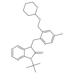 1-(Tert-butyl)-3-((5-chloro-3-(((tetrahydro-2H-pyran-2-yl)oxy)methyl)pyridin-2-yl)methyl)-1,3-dihydro-2H-pyrrolo[2,3-b]pyridin-2-one结构式