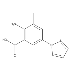 2-Amino-3-methyl-5-(1H-pyrazol-1-yl)benzoic acid Structure