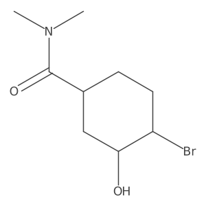 (1S,3S,4S)-4-Bromo-3-hydroxy-N,N-dimethylcyclohexane-1-carboxamide结构式